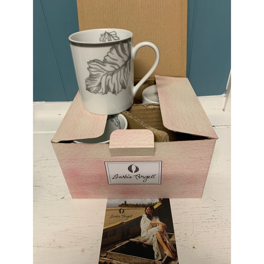Darbie Angell My Journey Gray Leaves‎ 4 Piece Mug Set DAJG495281